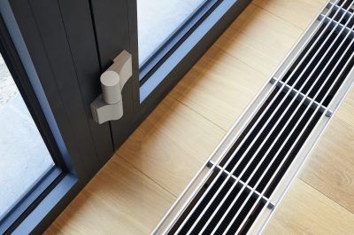 Heating grid with ventilation by the floor. Heating grid with ventilation by the floor.
