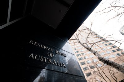 Reserve Bank of Australia name on black granite wall in Melbourne Australia Reserve Bank of Australia name on black granite wall in Melbourne Australia