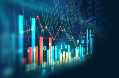 stock market investment graph with indicator and volume data. stock market investment graph with indicator and volume data.