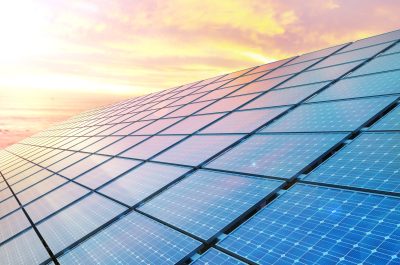 colse up solar panels on sunset. 3d illustration colse up solar panels on sunset. 3d illustration