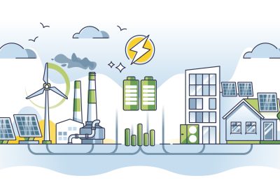 Distributed energy generation with sustainable power sources outline concept Distributed energy generation with sustainable power sources outline concept