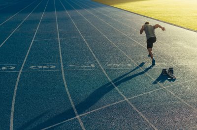 Sprinter running on track Sprinter running on track