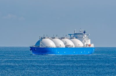 LNG tanker is passing by Singapore Strait. LNG tanker is passing by Singapore Strait.