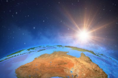 Sun shining over Australia from space Sun shining over Australia from space
